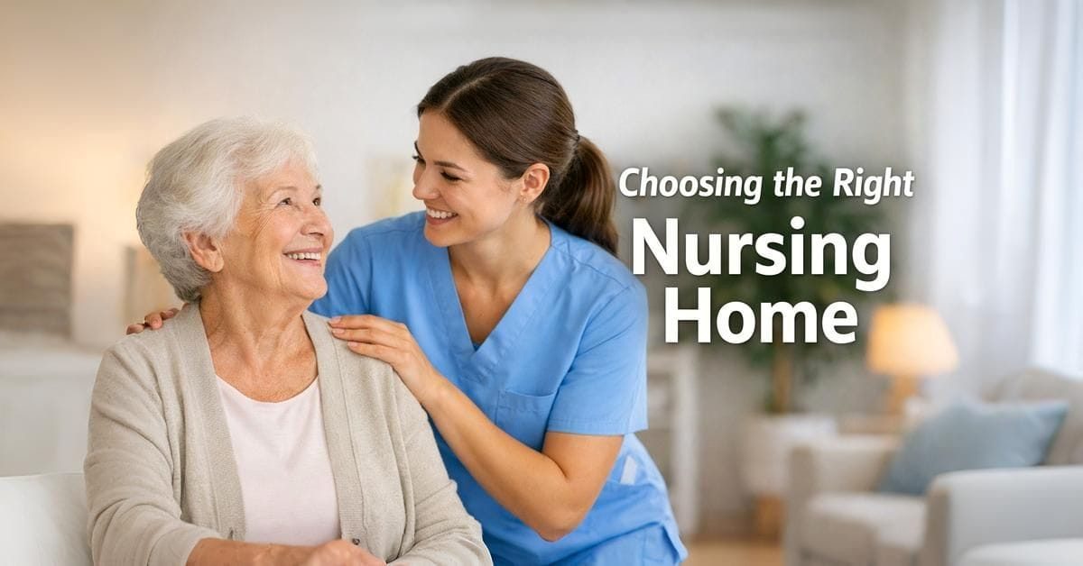 Caring nurse assisting an elderly resident in a nursing home hallway โ 2026 guide to choosing the right facility