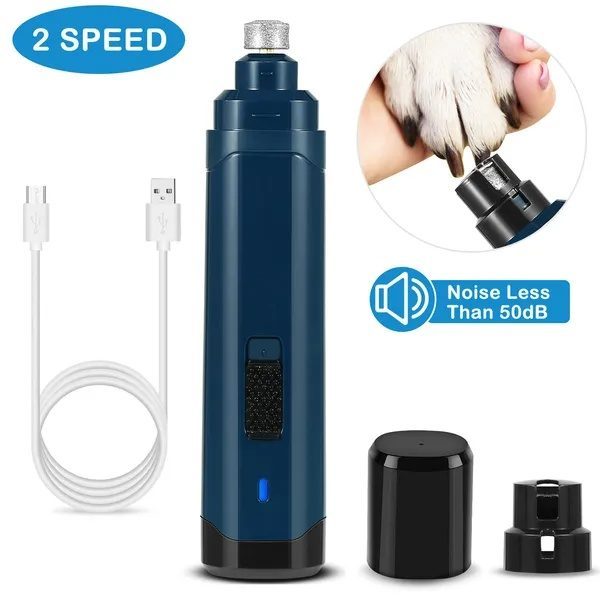 Dog Nail Grinder – 2-Speed Quiet USB Rechargeable Electric Pet Nail Trimmer