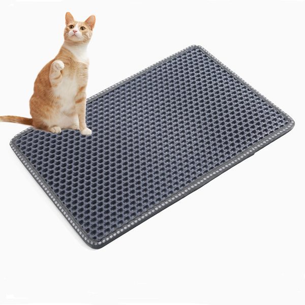 Litter Mat for Cats – Double Layer Waterproof Cat Litter Box Mat Splash Proof