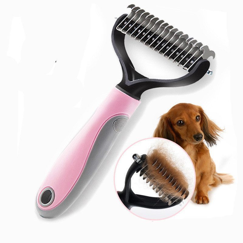 Dematting Comb for Dogs & Cats – Double-Sided Blade Pet Knot Remover 2 Colors