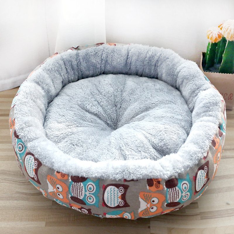 Round Cat Bed – Soft Plush Donut Calming Nest for Cats & Dogs 3 Sizes 7 Colors