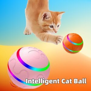 motion activated cat toy rolling under running water