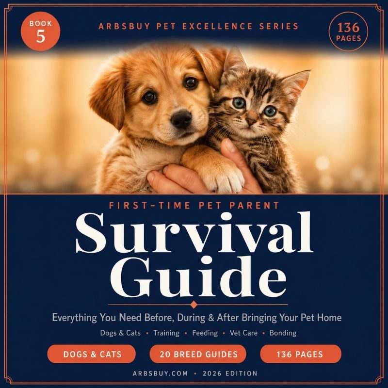 First Time Dog Owner Guide & Cat Care — Pet Parent Survival Guide | 20 Breed Guides, 134 Pages