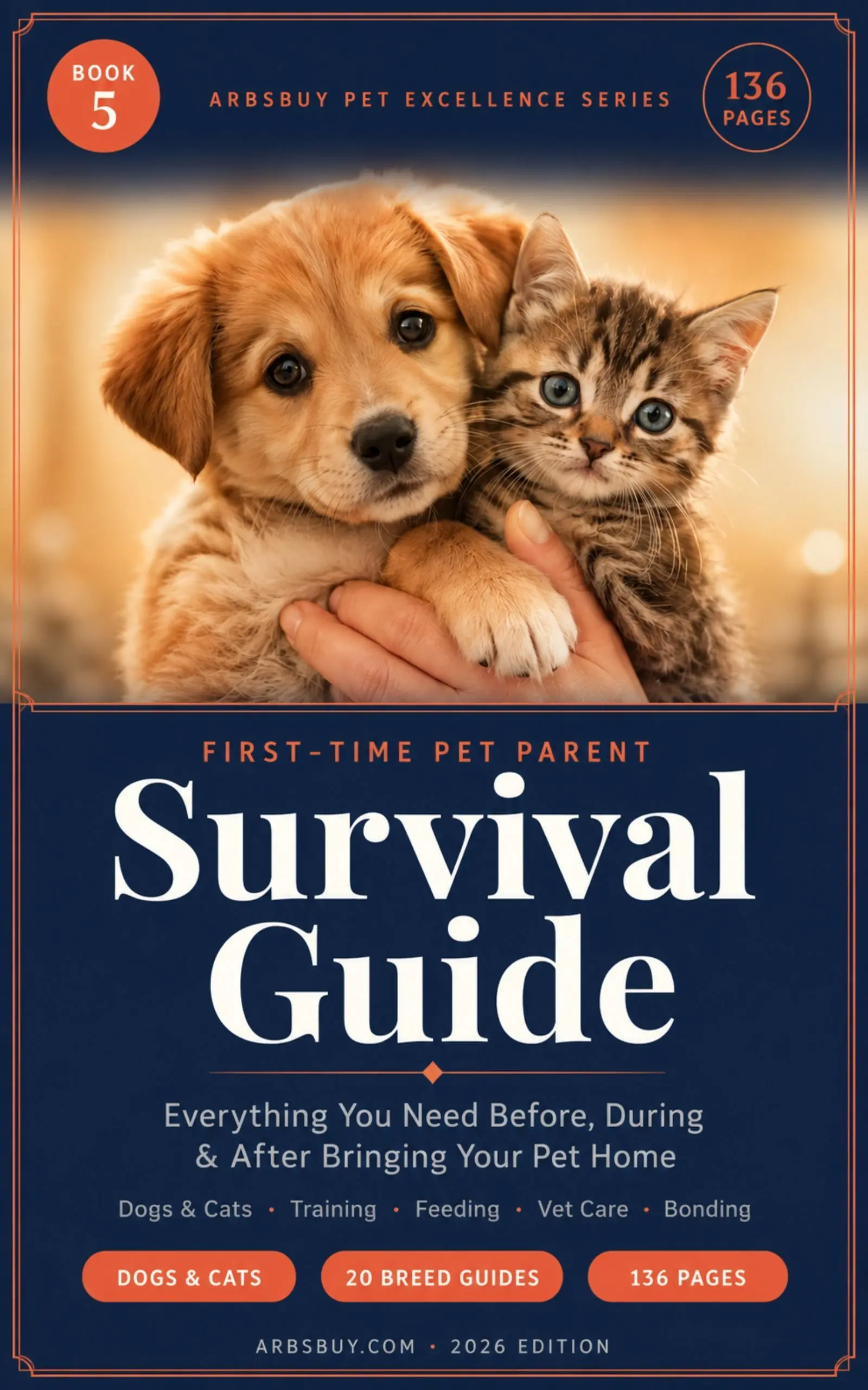 First Time Dog Owner Guide & Cat Care — Pet Parent Survival Guide | 20 Breed Guides, 134 Pages