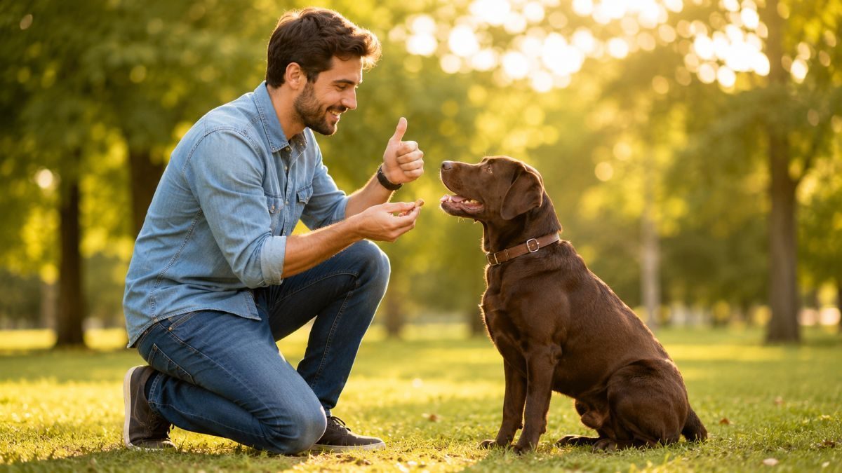 Dog training tips for new pet owners โ positive reinforcement training with treat reward