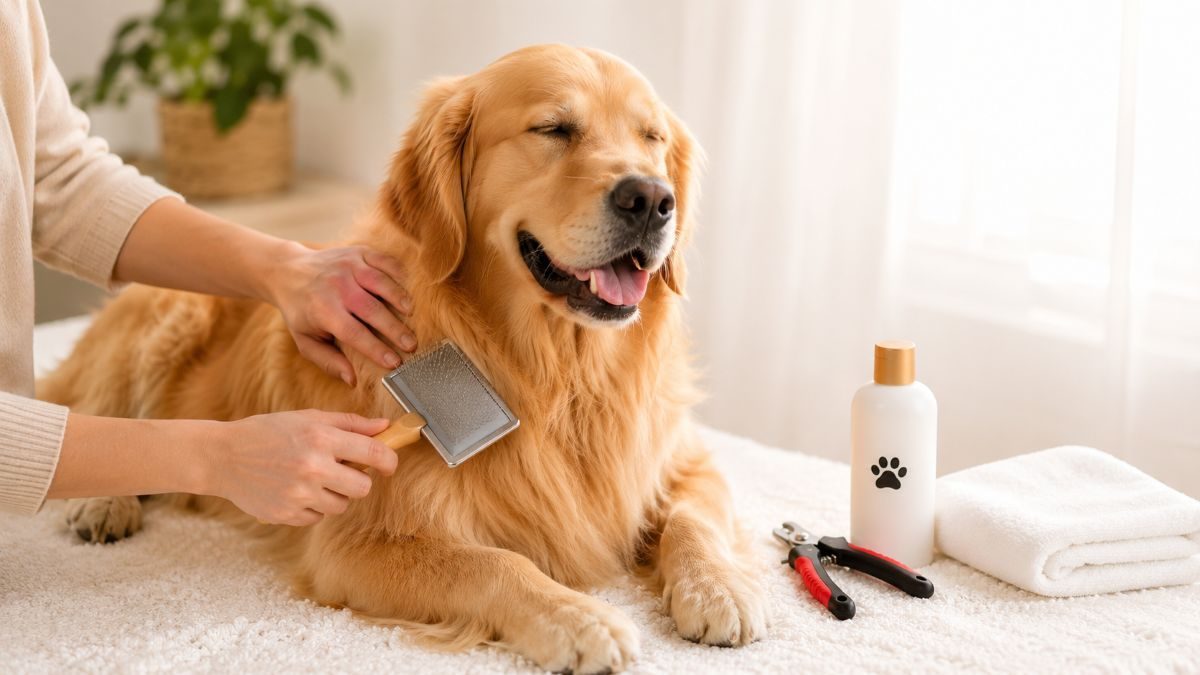 Grooming your pet at home โ beginner's guide to brushing dog coat