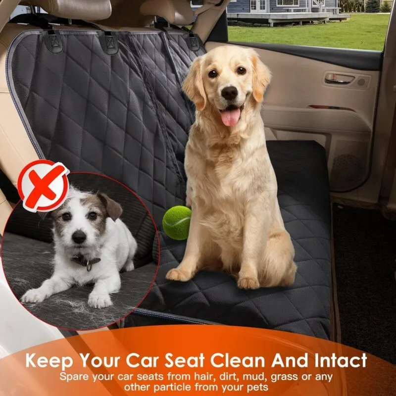 machine washable waterproof dog car seat cover folded for storage