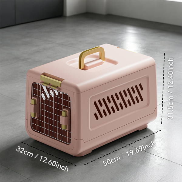 Pink Aviation Enclosed Cat Litter Box With Handle, Spacious Anti Tracking Cat Toilet, Ideal Choice For Indoor Cats And Travel