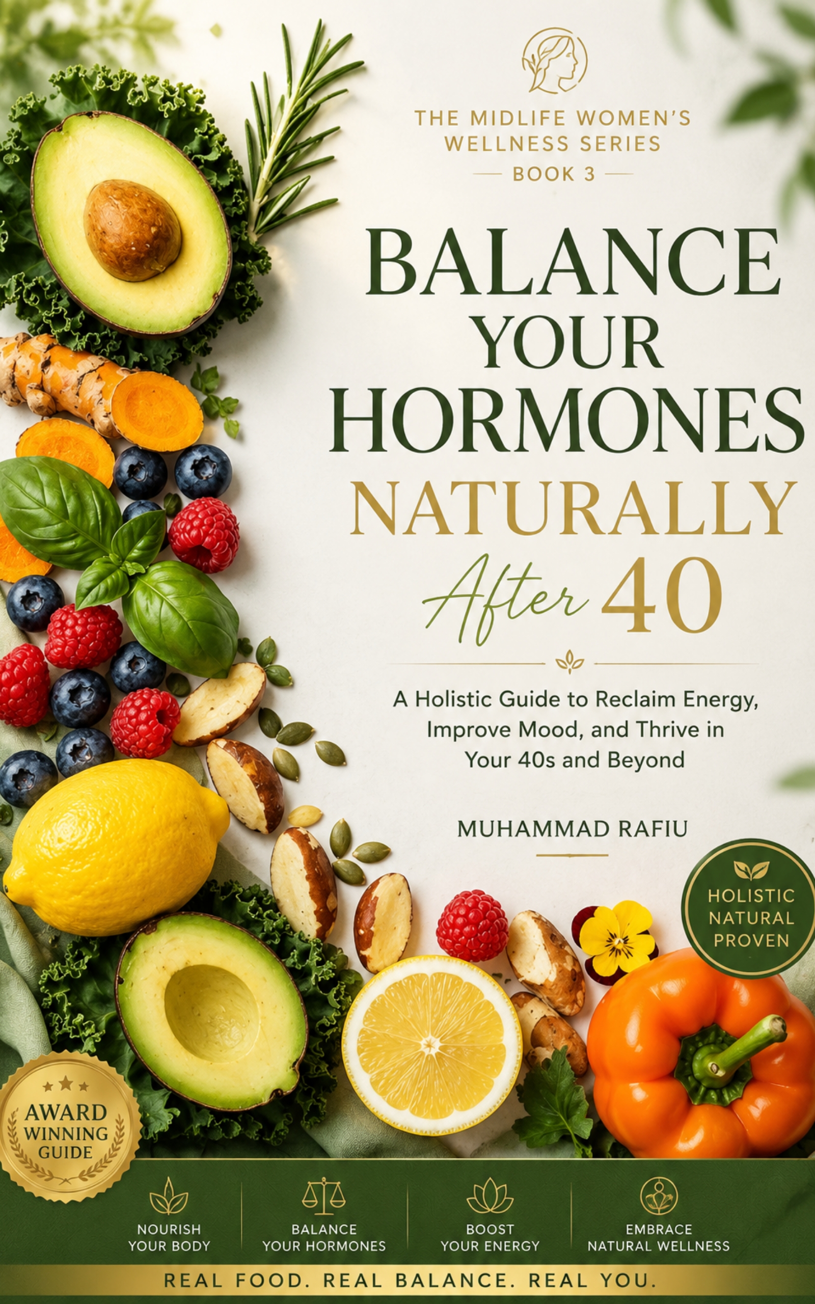 Balance Your Hormones Naturally After 40 — Food, Lifestyle & Everyday Habits — eBook cover
