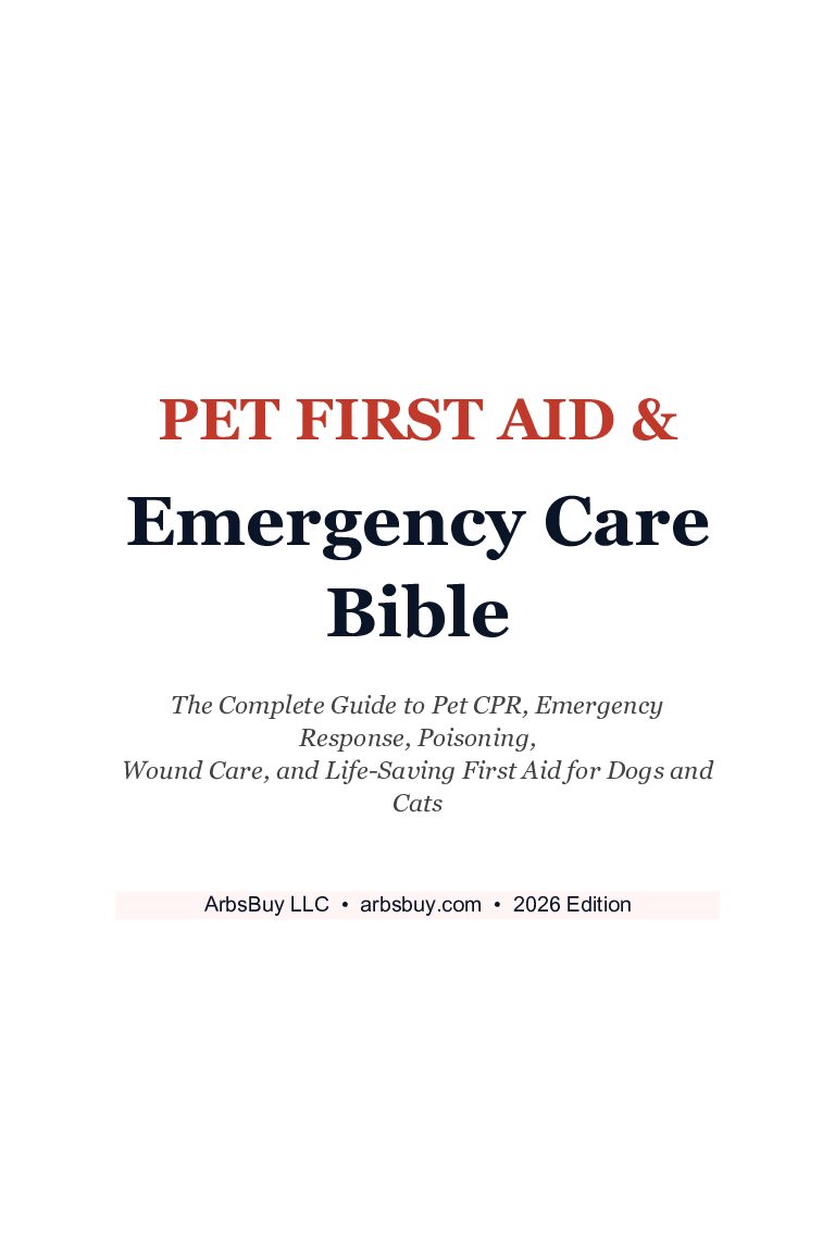Pet First Aid & Emergency Care Bible | Arbsbuy